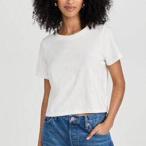 Madewell Ivory Softfade Cotton Boxy-Crop Tee